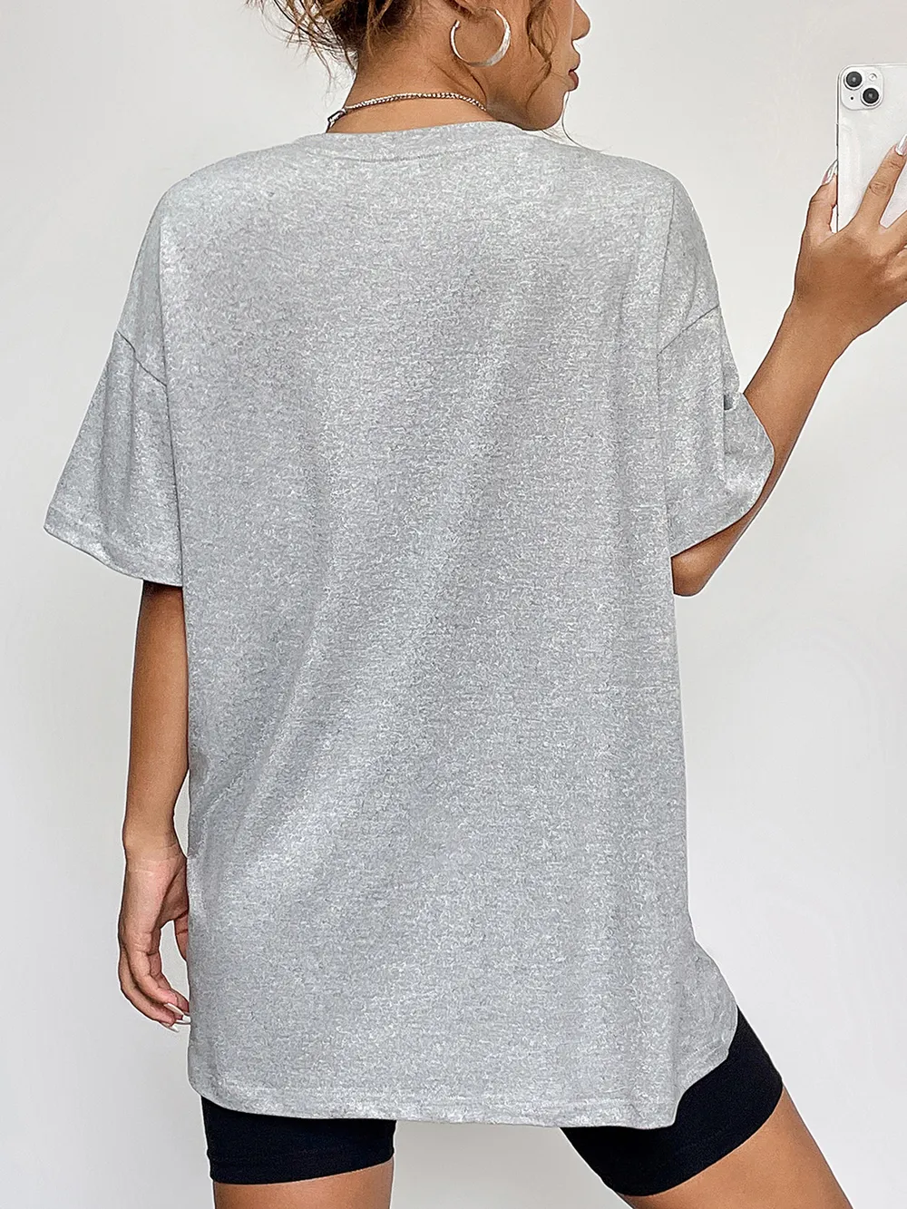Round Neck Short Sleeve Ghost Graphic T-Shirt, image 8