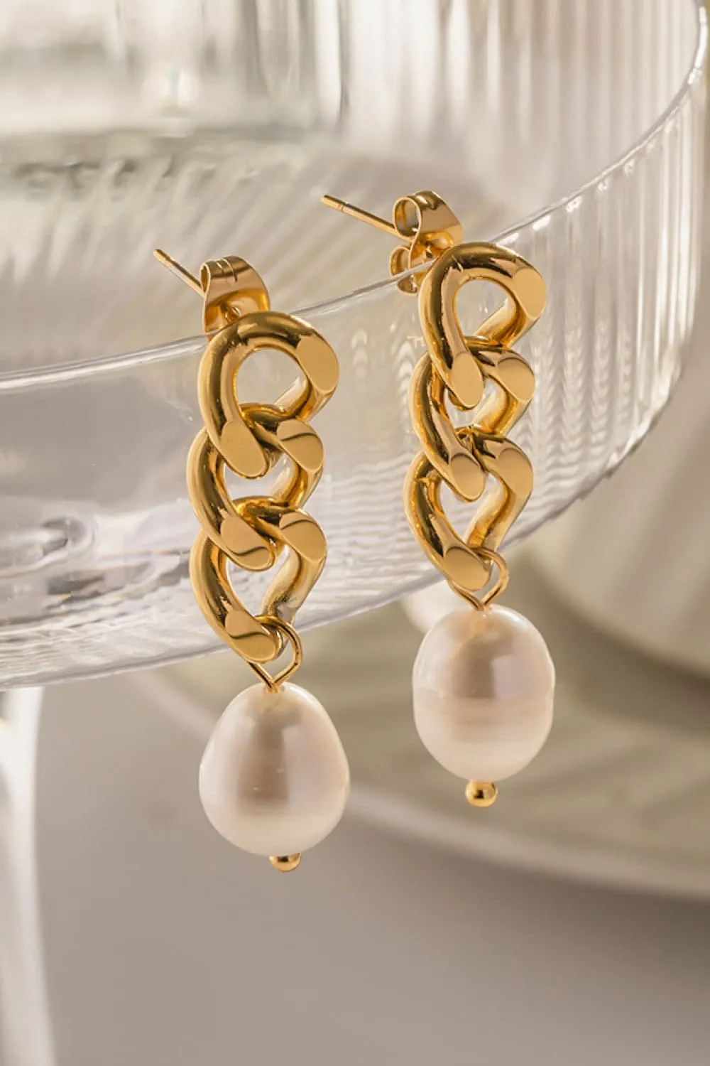 Stainless Steel Pearl Earrings, image 6