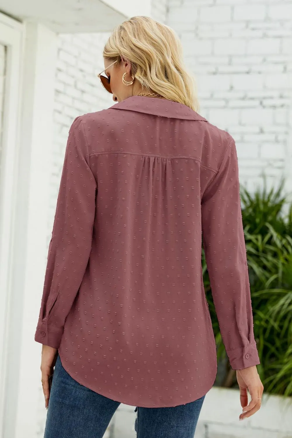 Swiss Dot Johnny Collar Blouse, image 9