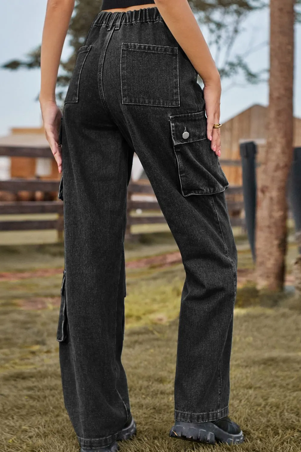 Loose Fit Long Jeans with Pockets, image 20