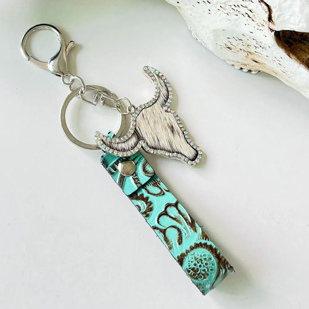 Rhinestone Bull Keychain, image 5