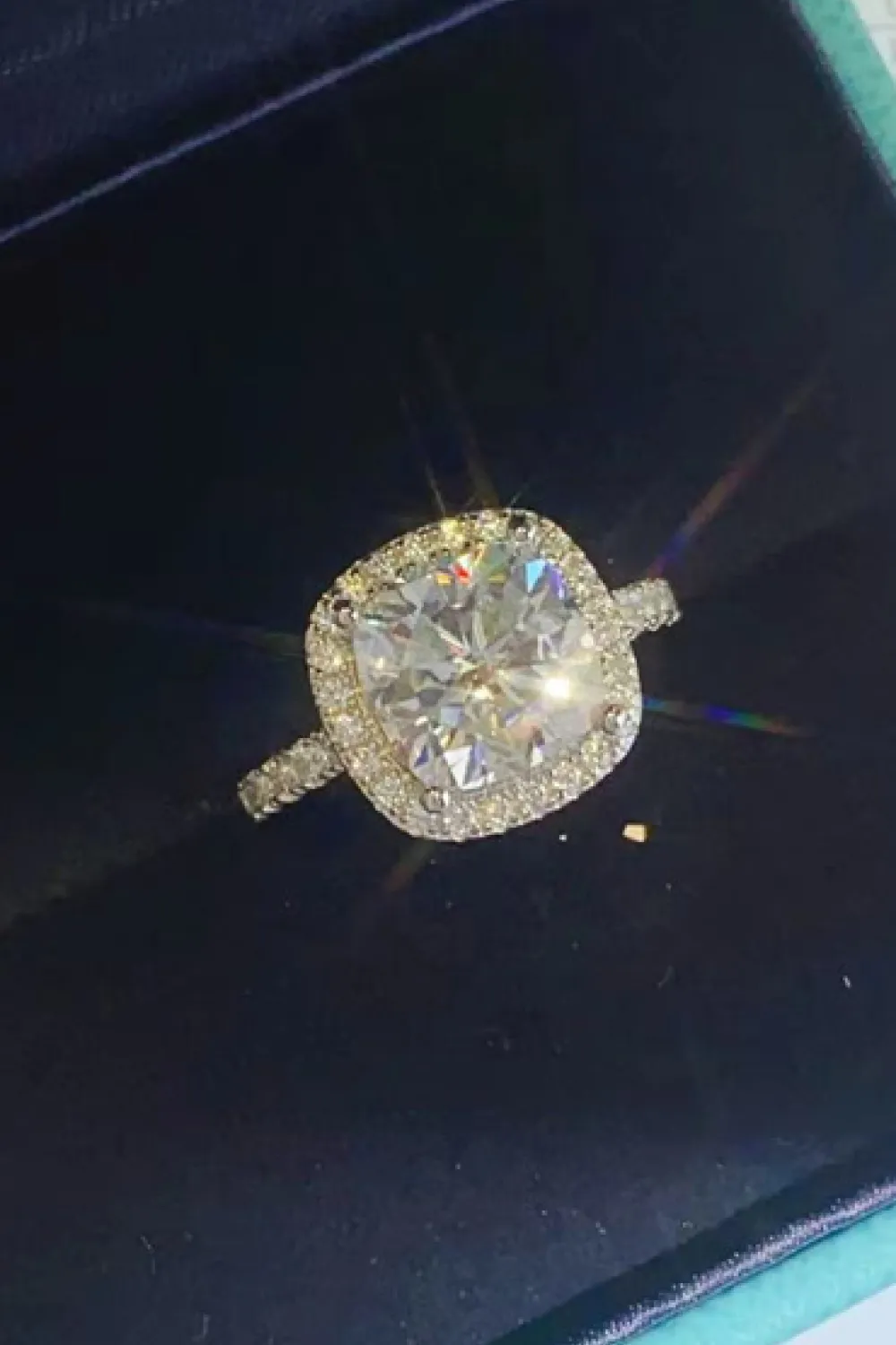 3 Carat Moissanite 925 Sterling Silver Square Ring, image 5