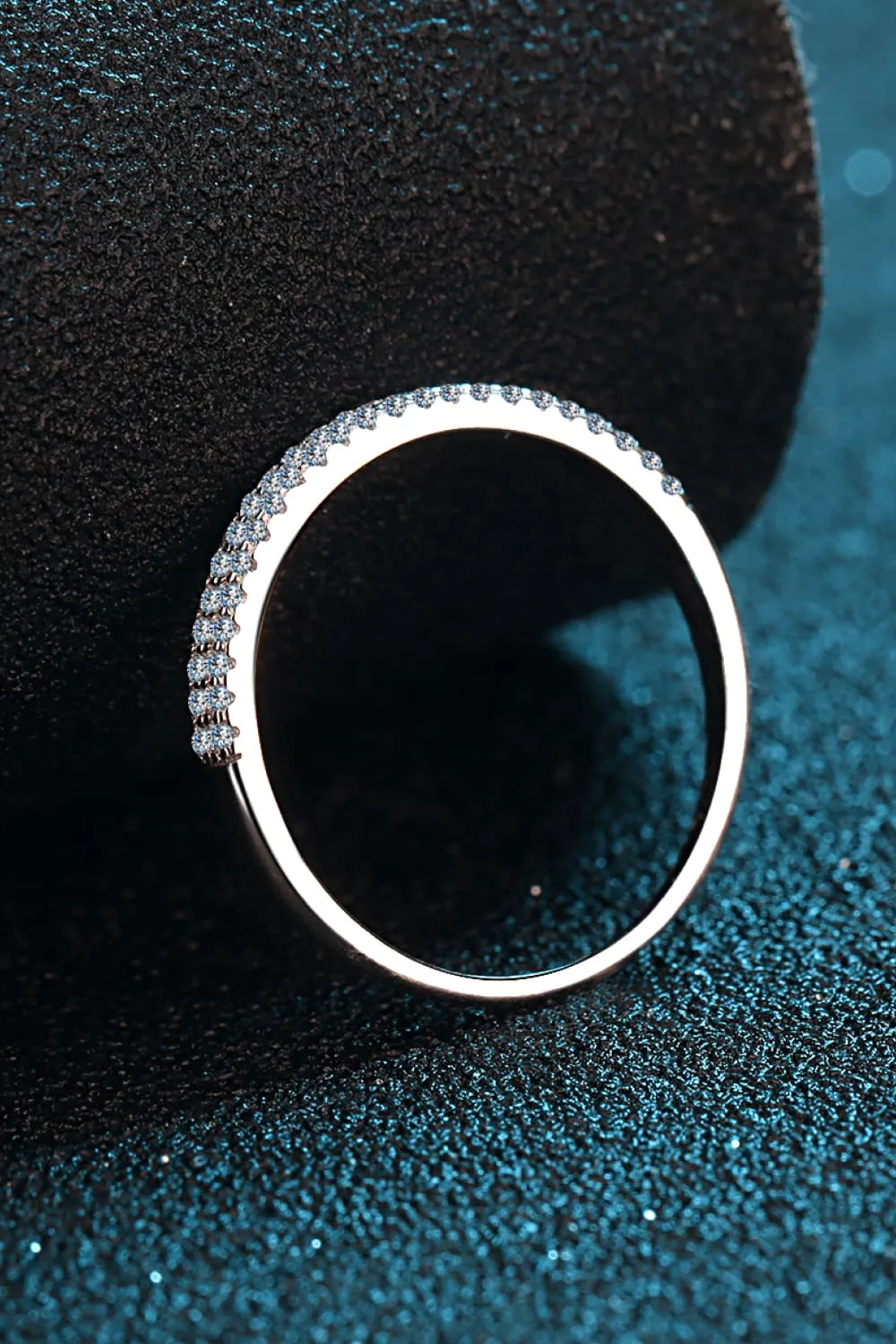 Moissanite 925 Sterling Silver Half-Eternity Ring, image 7