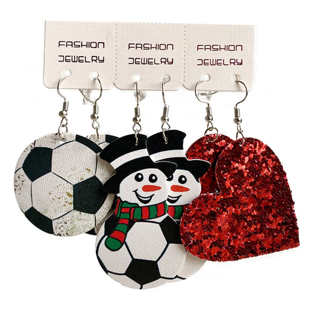 Snowman, Ball, and Heart Earrings Set, image 5