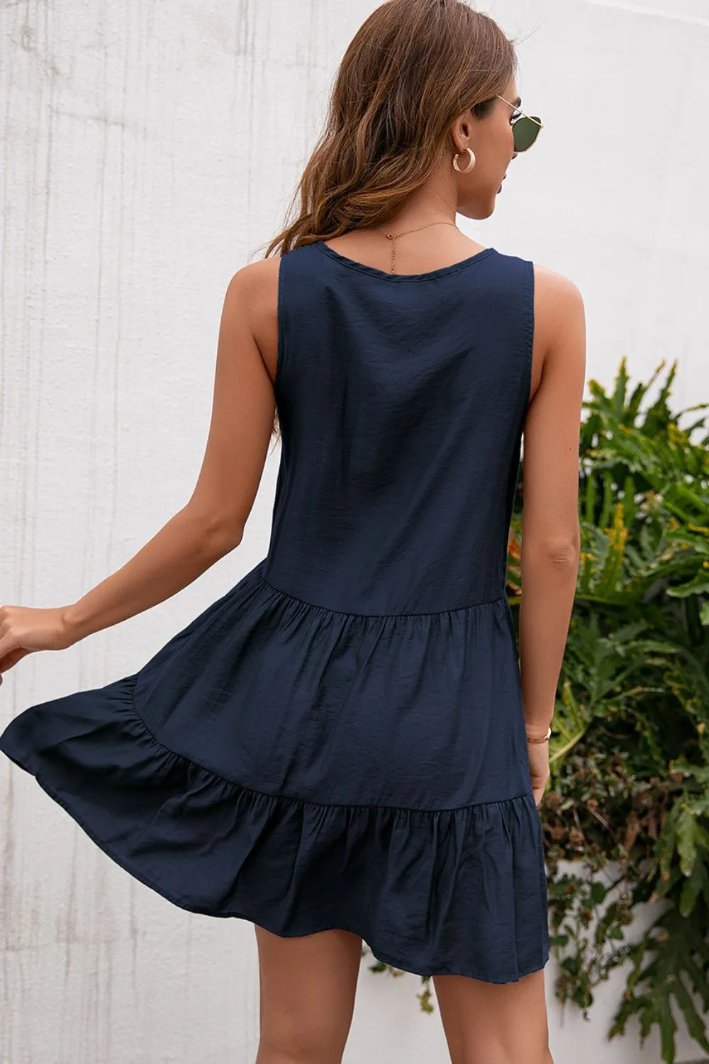 Tassel Tie Lace Trim Sleeveless Dress, image 15