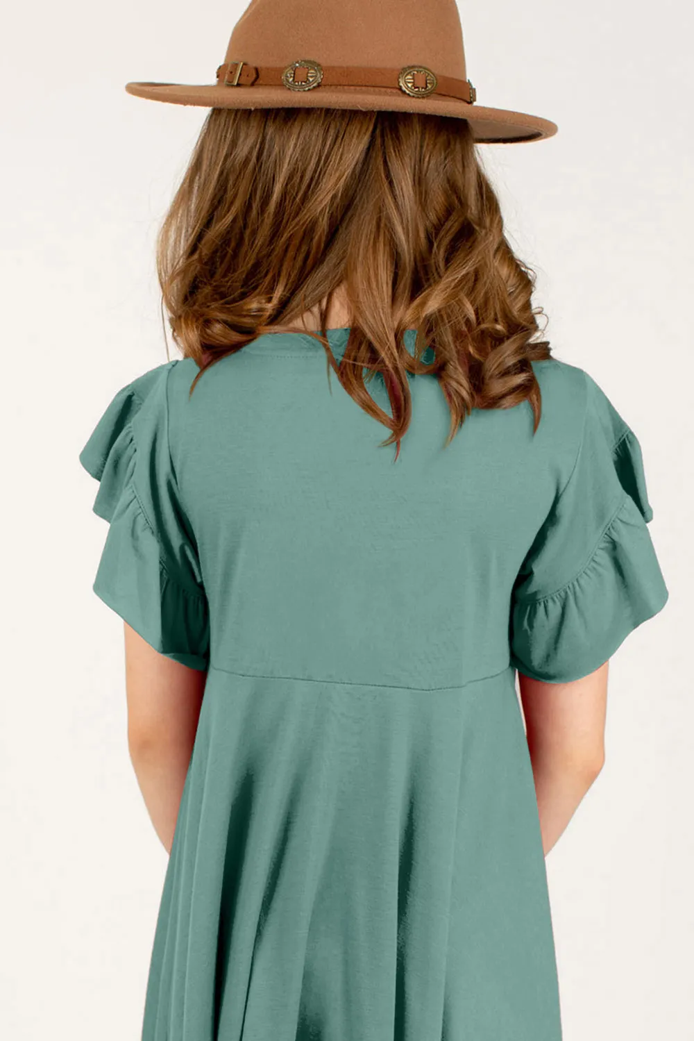 Round Neck Petal Sleeve Dress, image 5