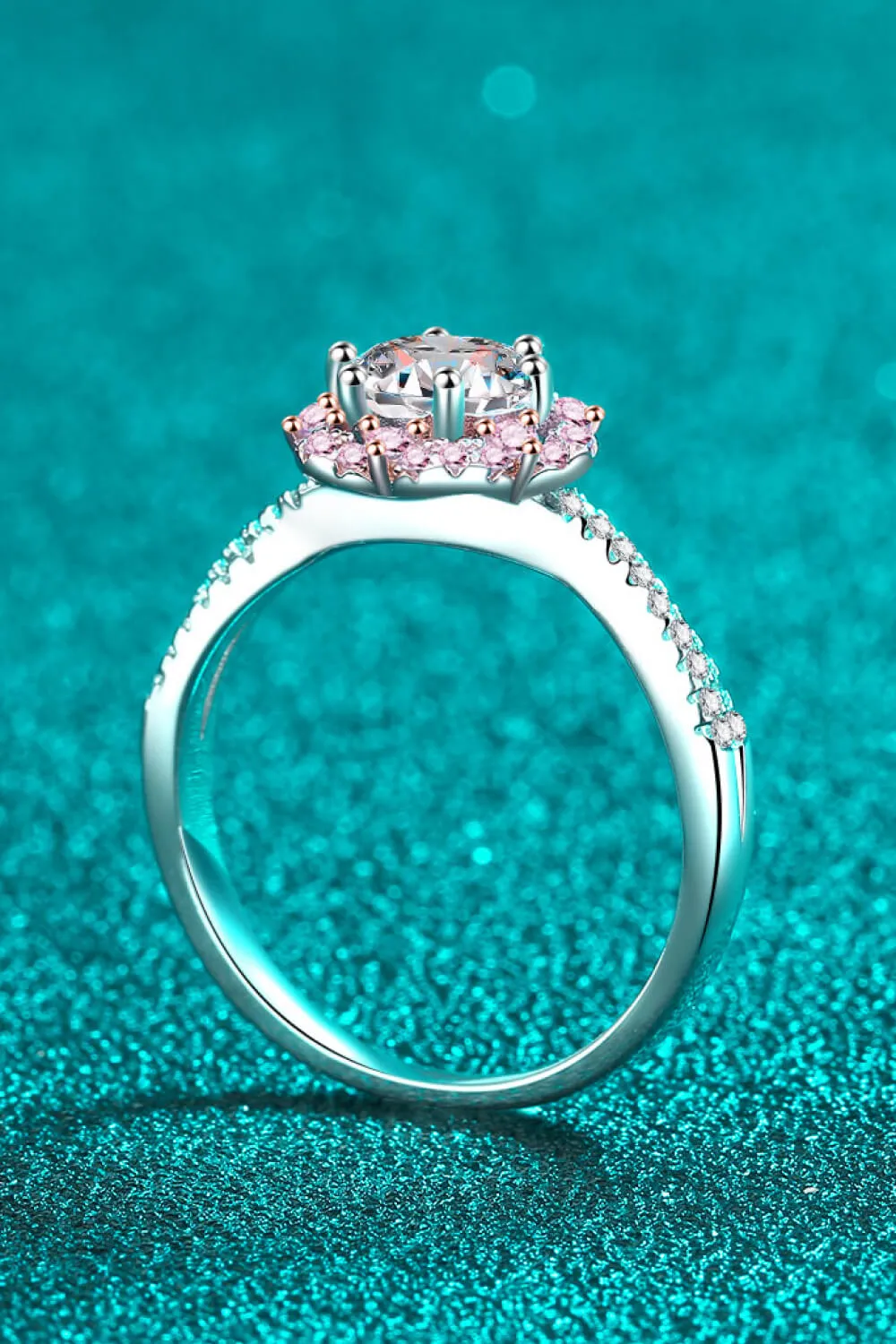 1 Carat Moissanite Flower-Shaped Crisscross Ring, image 5