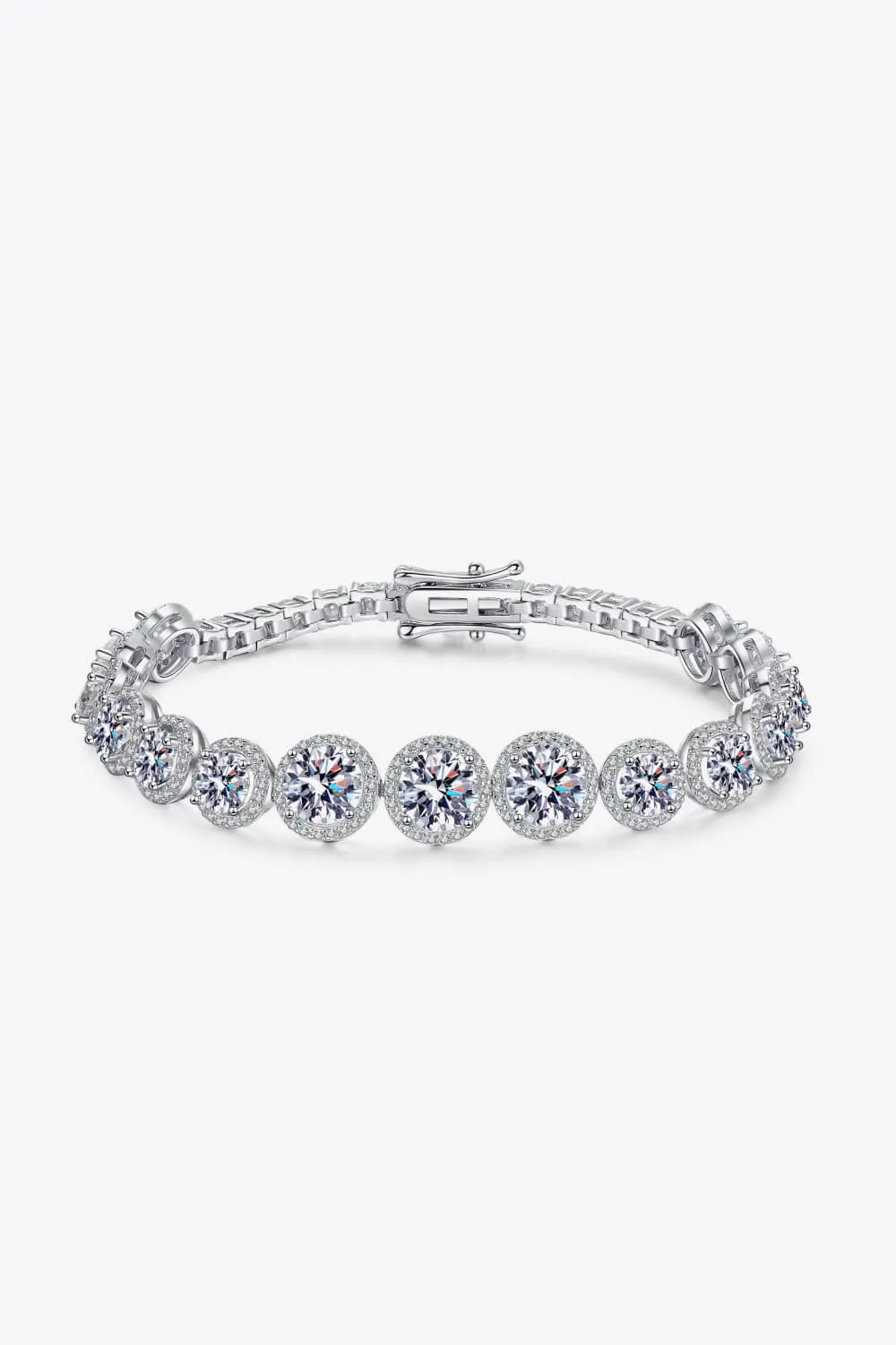 925 Sterling Silver 10.4 Carat Moissanite Bracelet, image 6