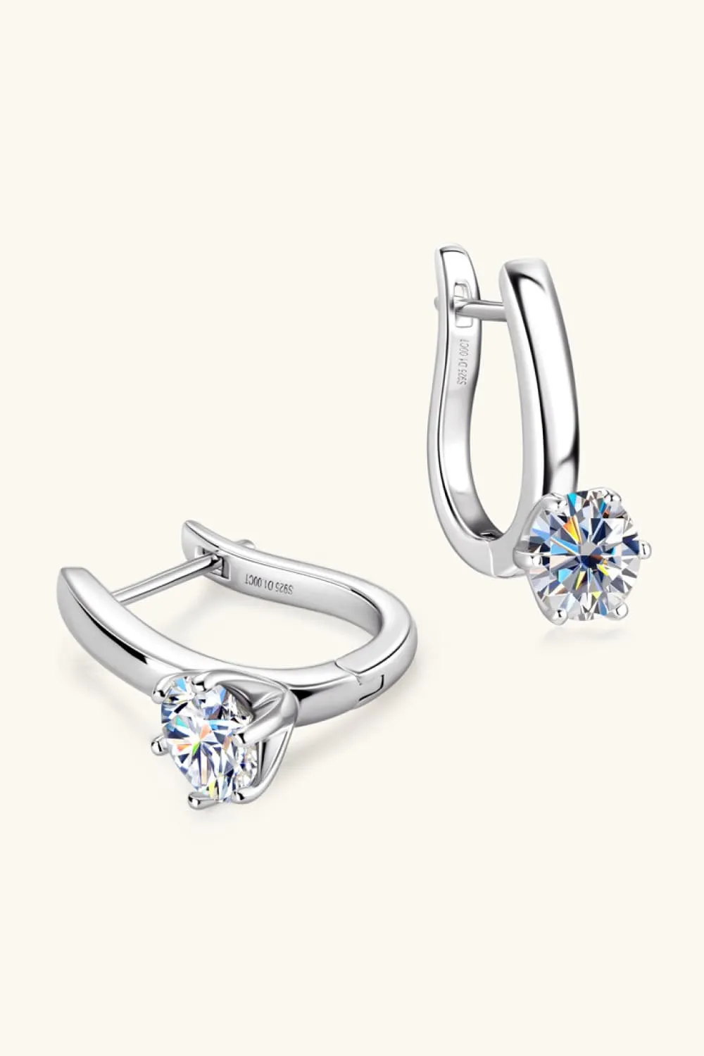 2 Carat Moissanite 925 Sterling Silver Earrings, image 7