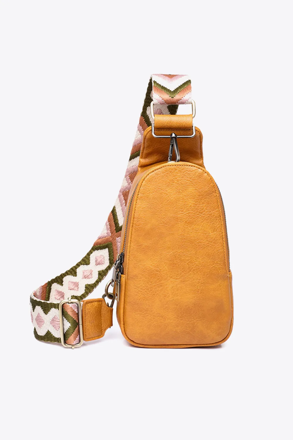 Random Pattern Adjustable Strap PU Leather Sling Bag, image 13