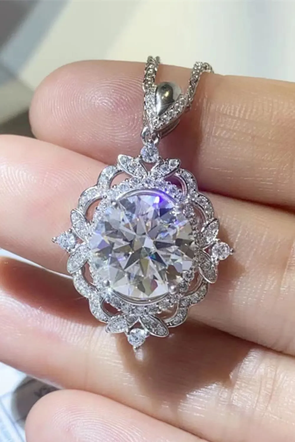 5 Carat Moissanite 925 Sterling Silver Necklace, image 6