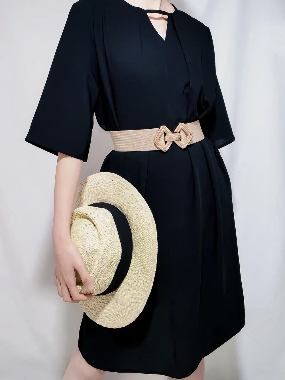 Geometric Buckle Elastic Wide Belt, image 27