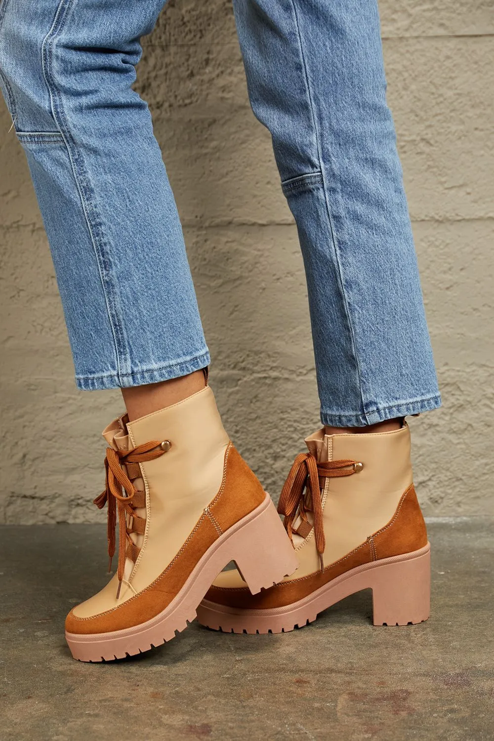 Lace Up Lug Booties, image 4