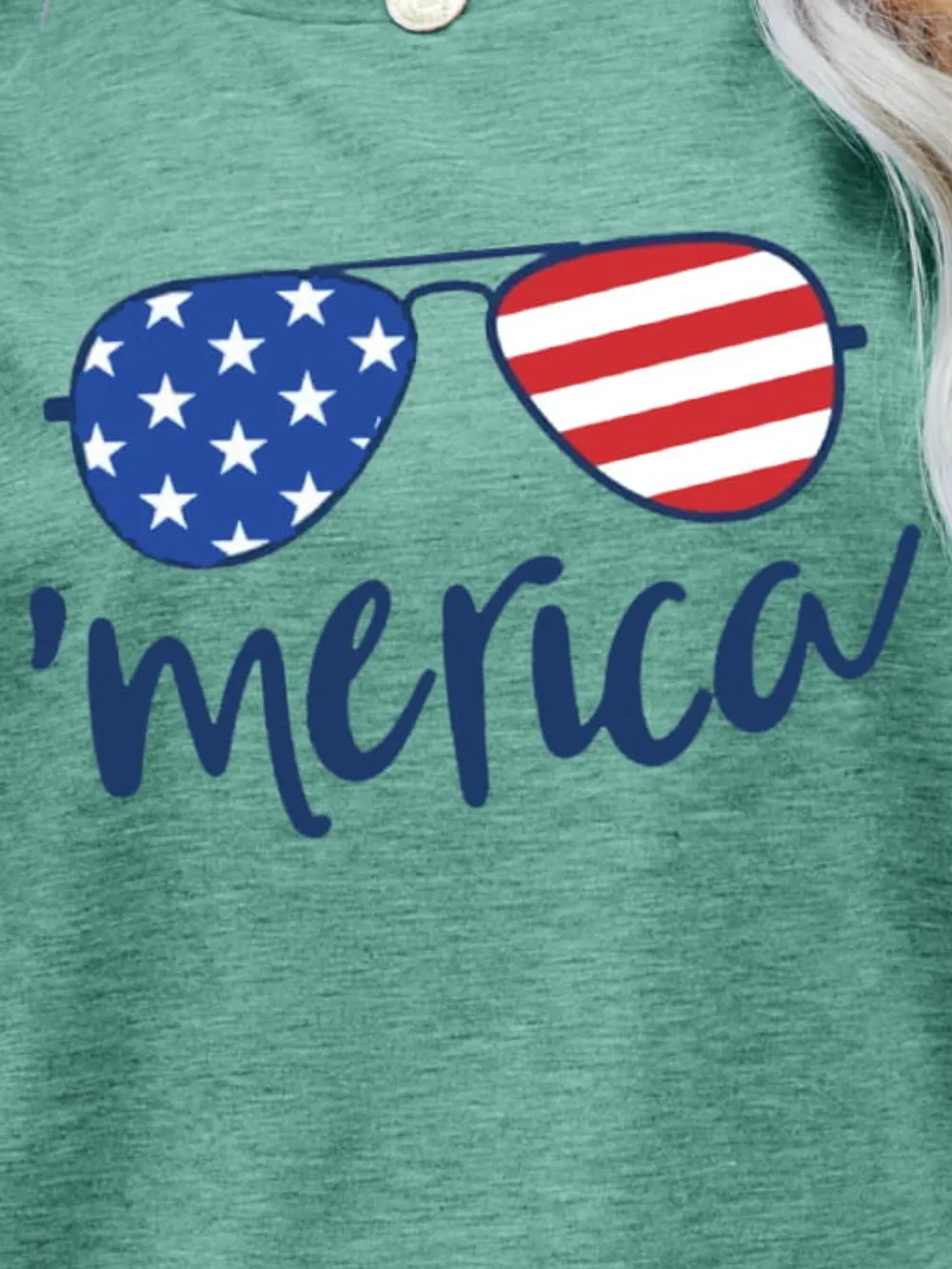US Flag Glasses Graphic Tee, image 12