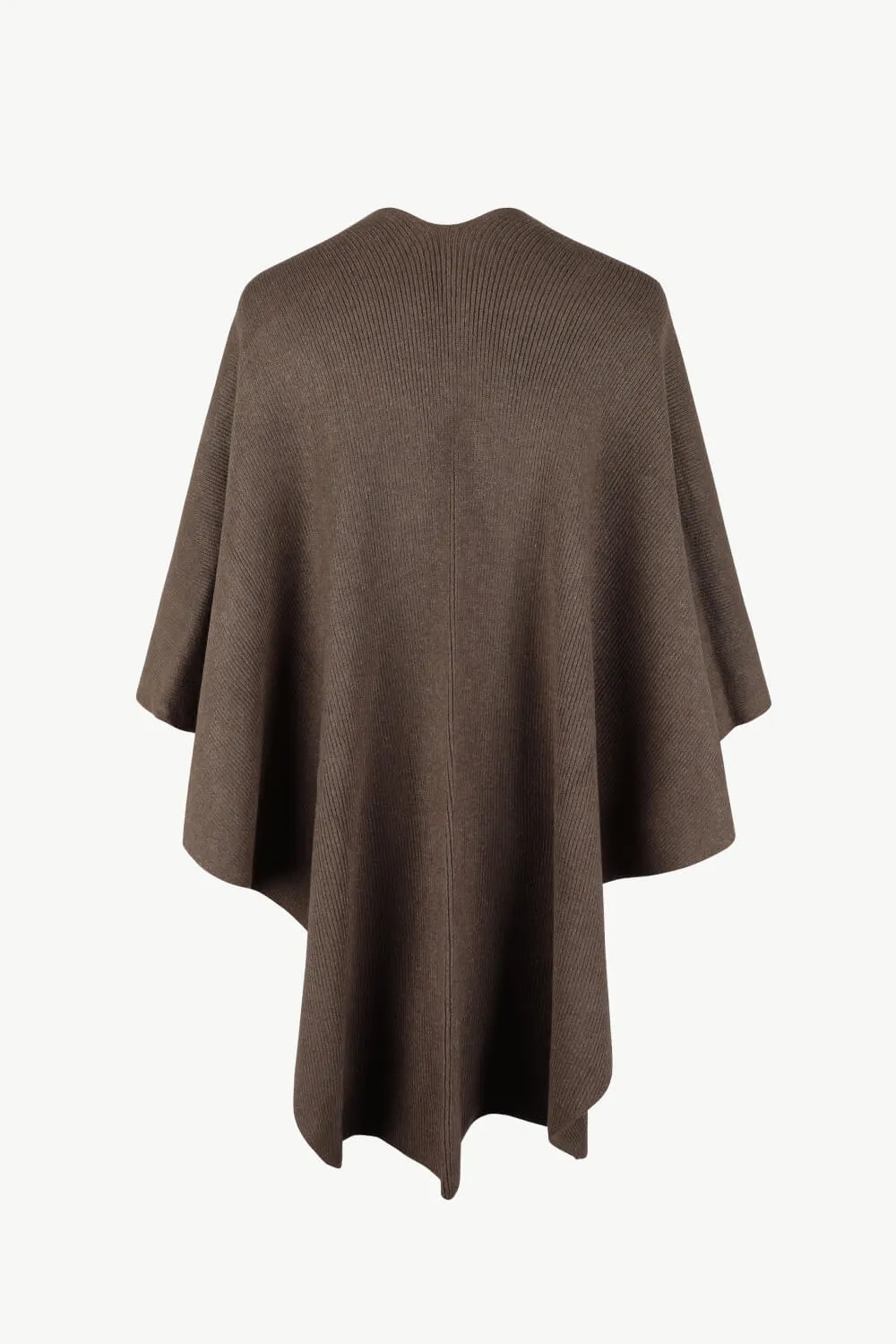 Surplice Neck Pom-Pom Trim Poncho, image 6