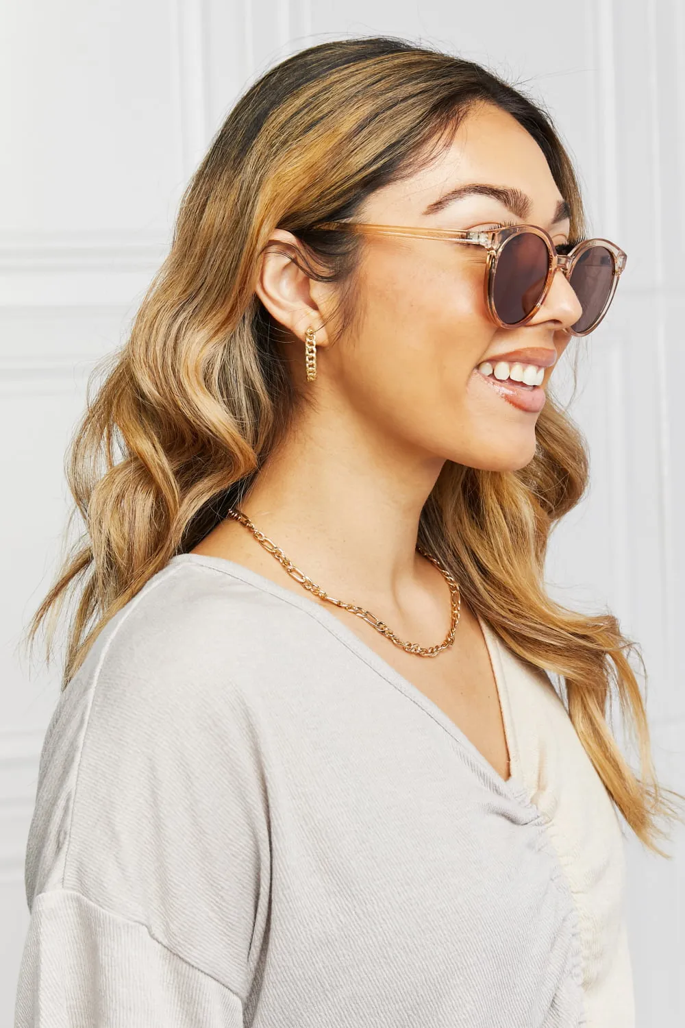 Round Full Rim Polycarbonate Frame Sunglasses, image 14