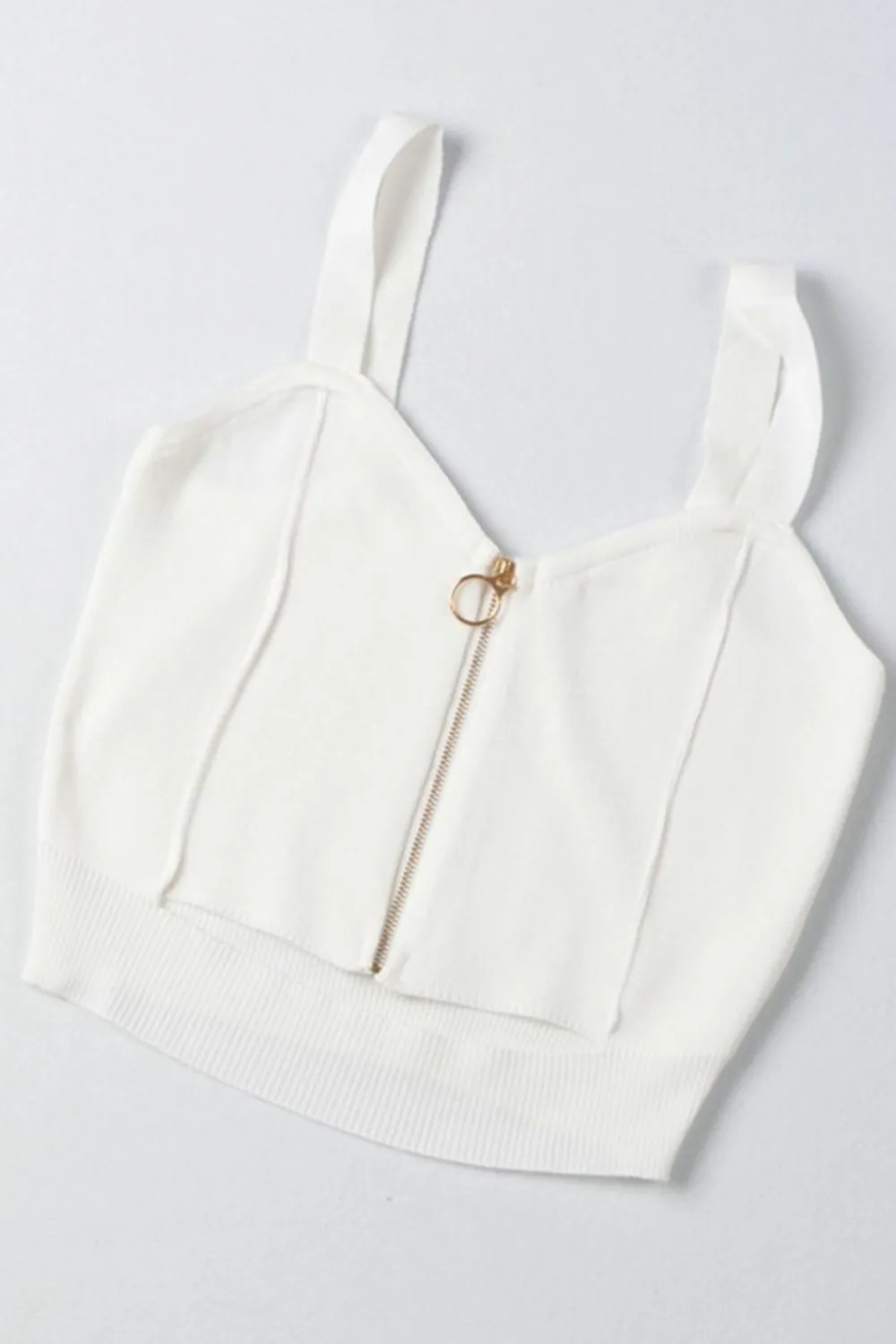 Zip-Up Cutout Sleeveless Knit Top, image 11
