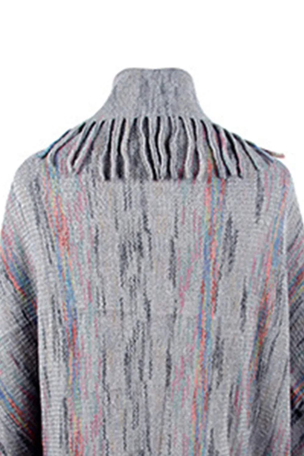 Fringe Detail Printed Poncho, image 7