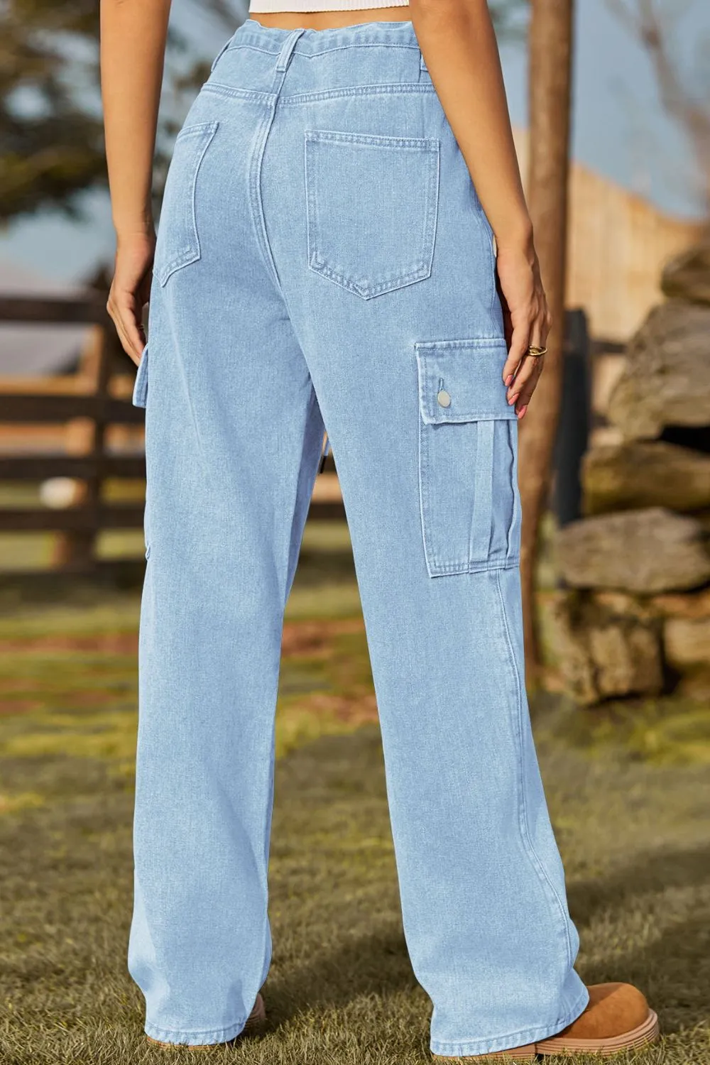 Loose Fit Drawstring Jeans with Pocket, image 17