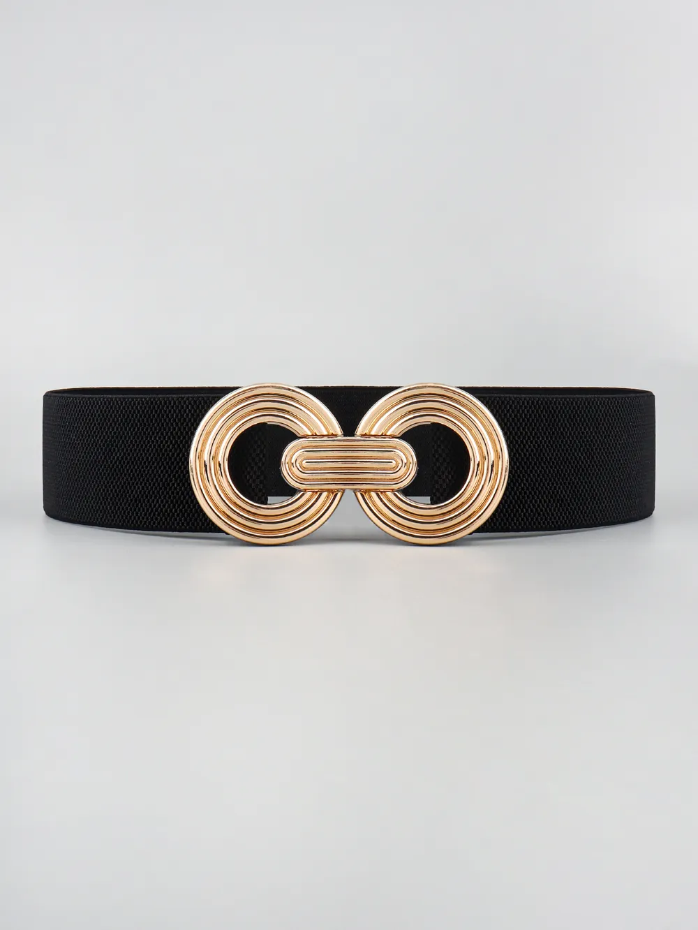 Geometric Buckle Elastic Wide Belt