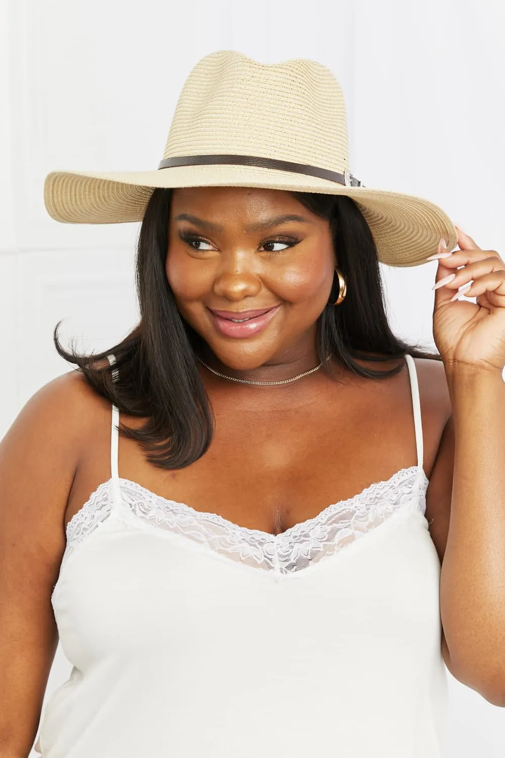 Fame Boho Summer Straw Fedora Hat, image 3