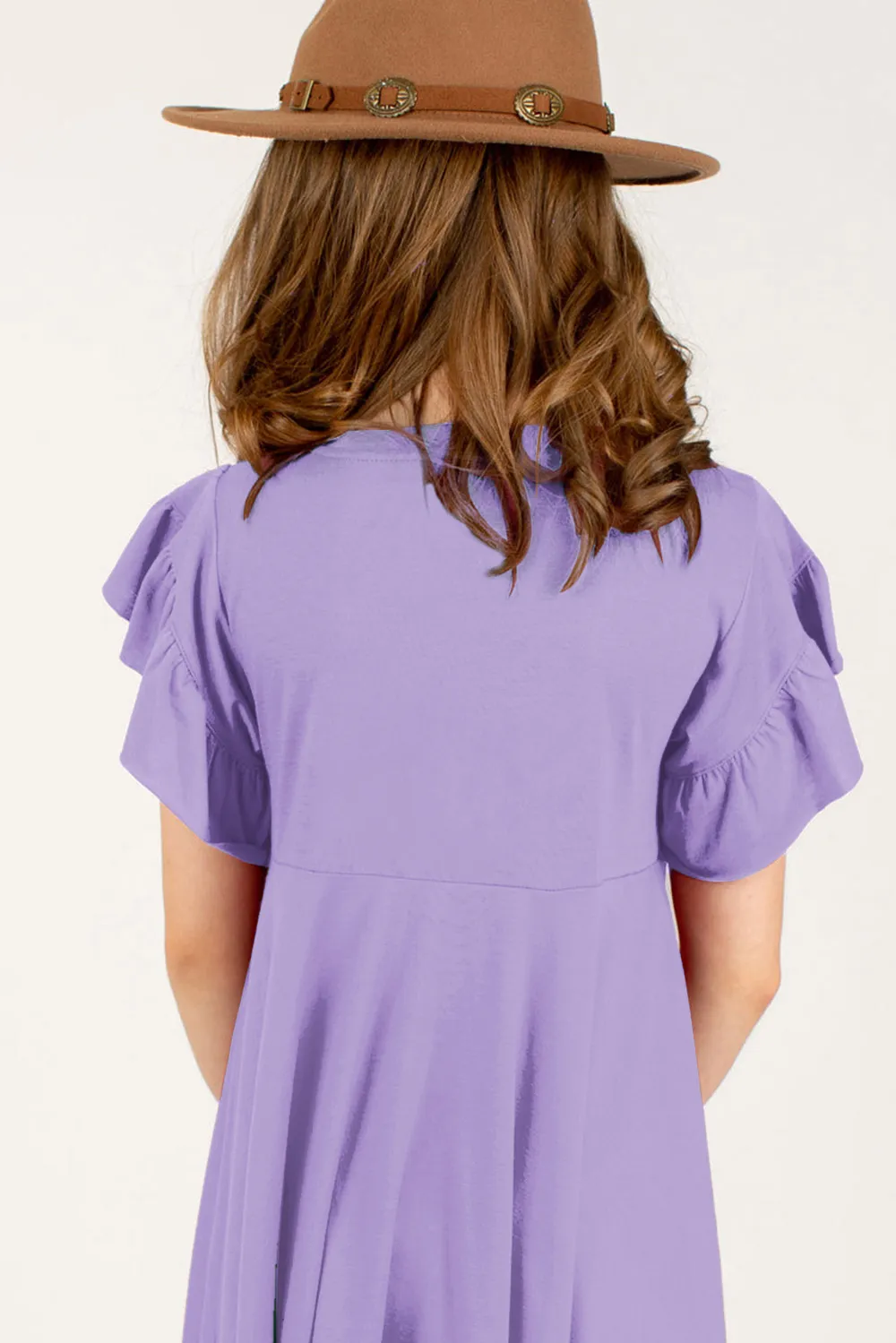 Round Neck Petal Sleeve Dress, image 2