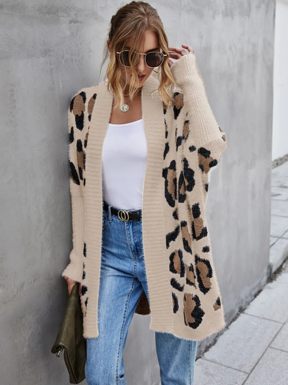 Leopard Pattern Fuzzy Cardigan, image 9