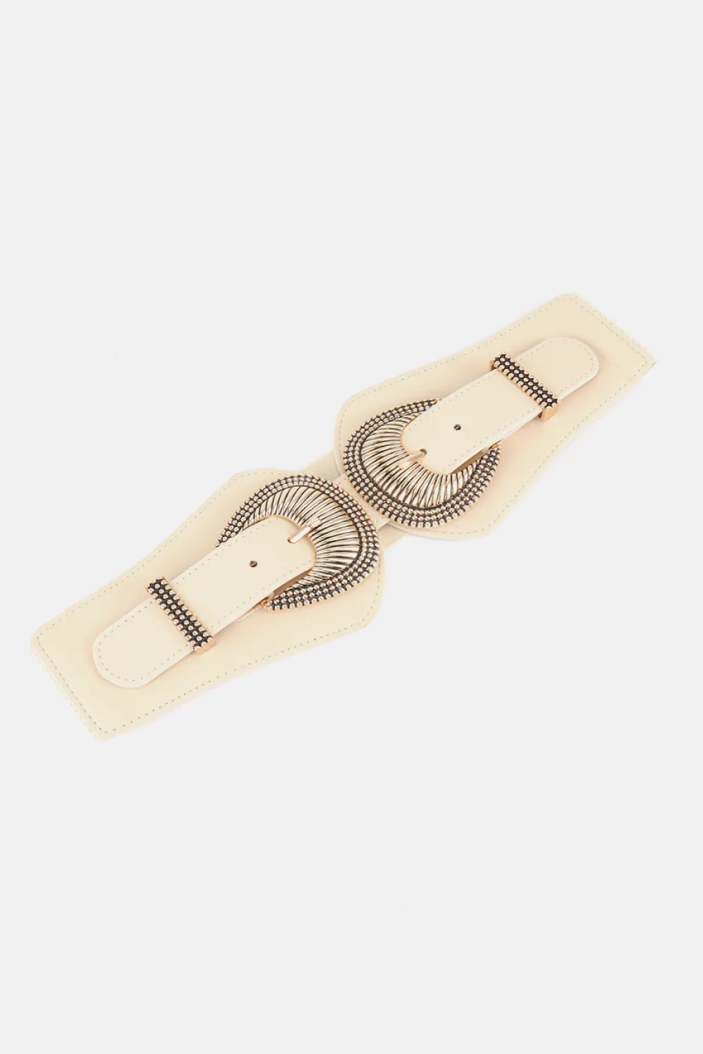 Shell Double Buckle Elastic Wide Belt, image 7