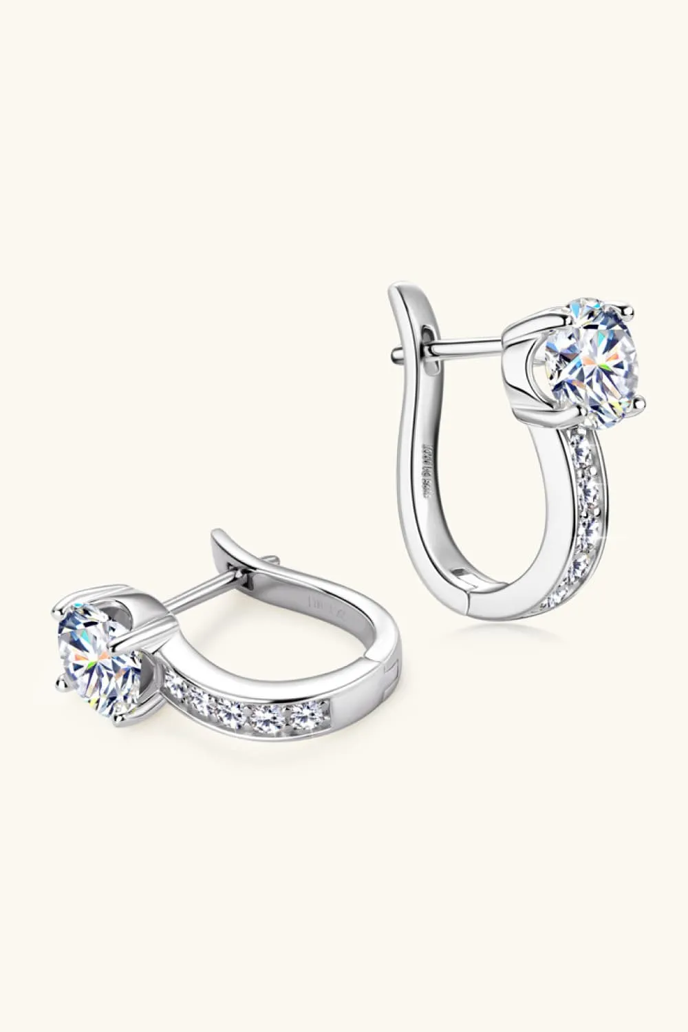 2 Carat Moissanite 925 Sterling Silver Earrings, image 6