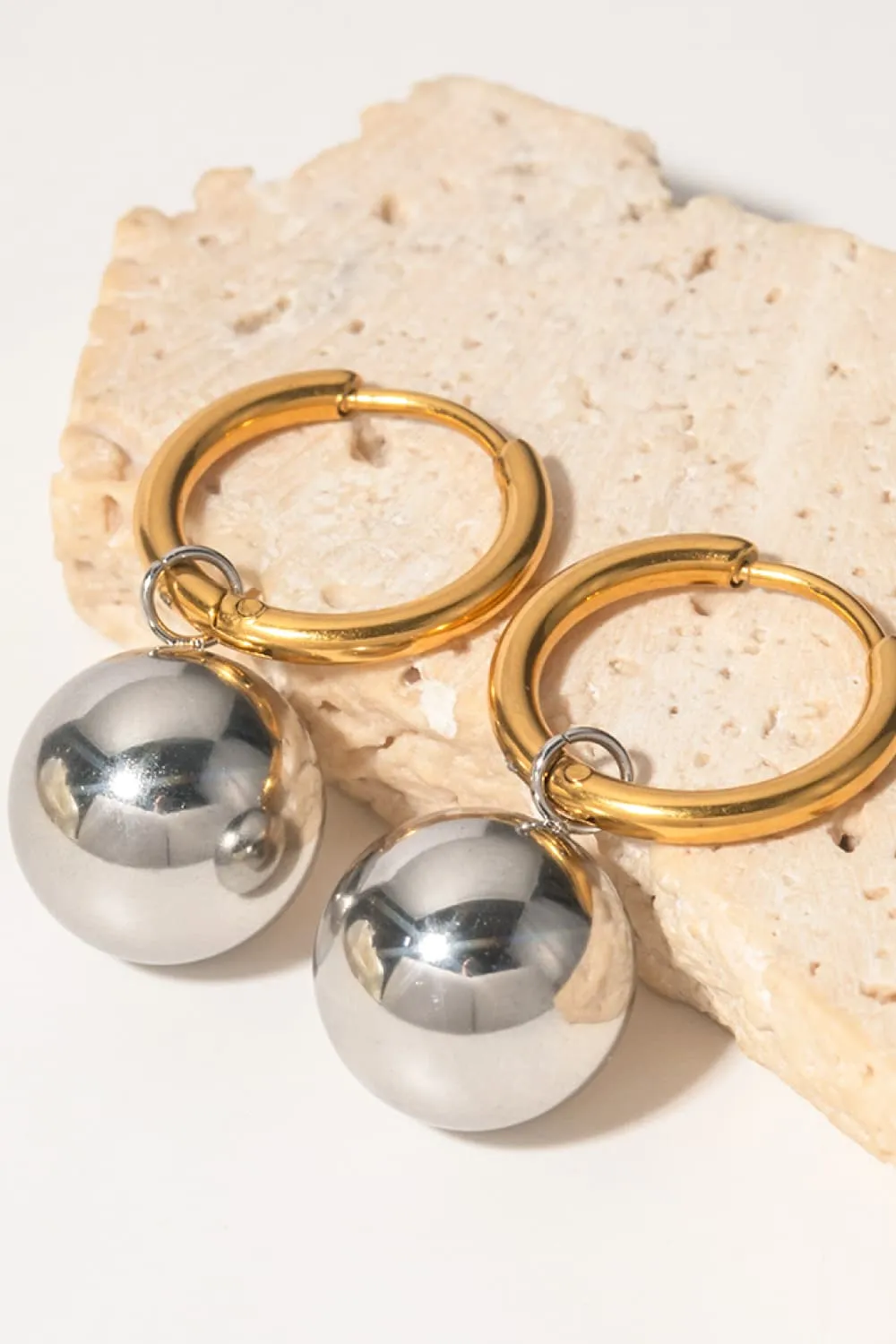 18K Gold-Plated Copper Ball Drop Earrings, image 4