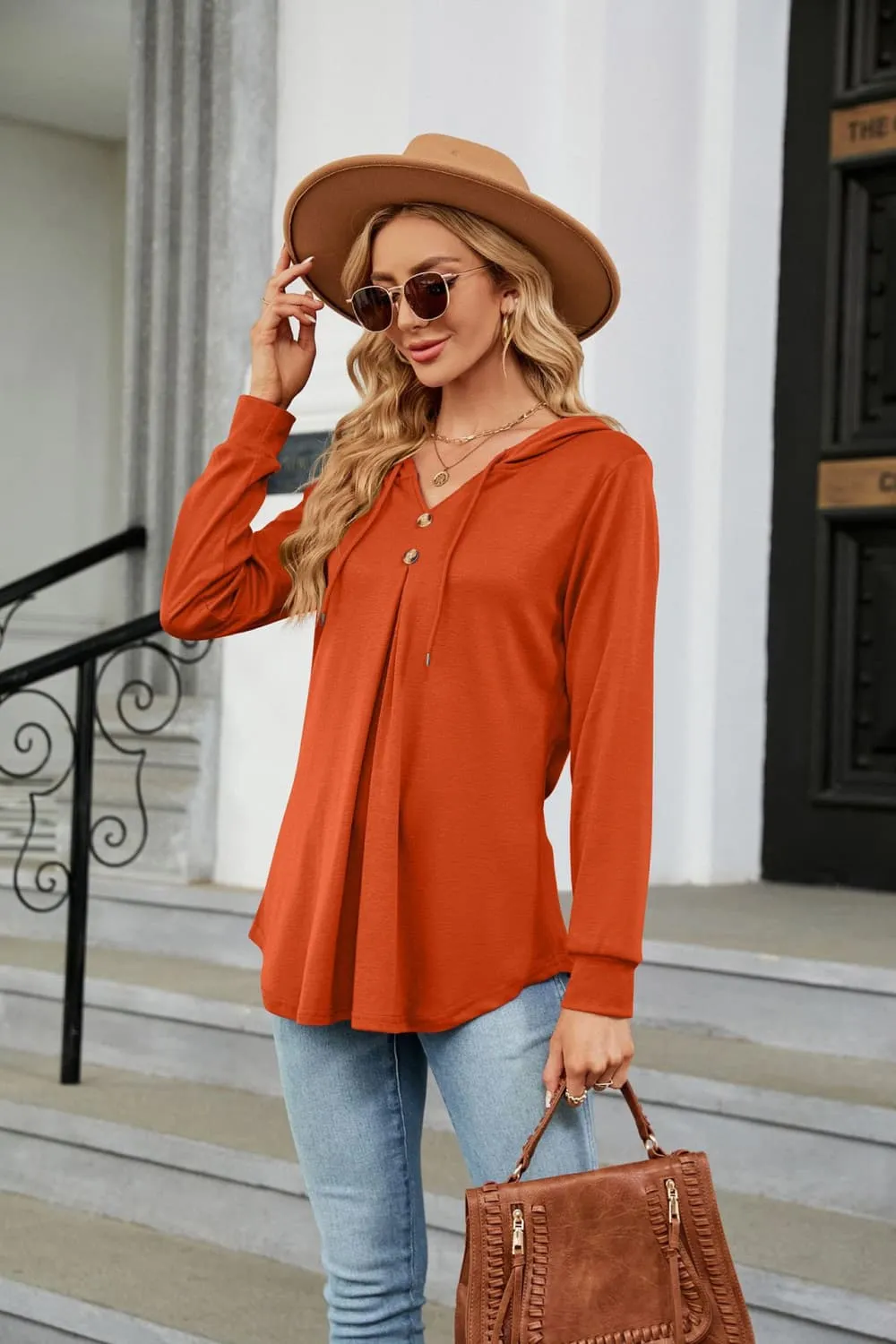Long Sleeve Hooded Blouse, image 17