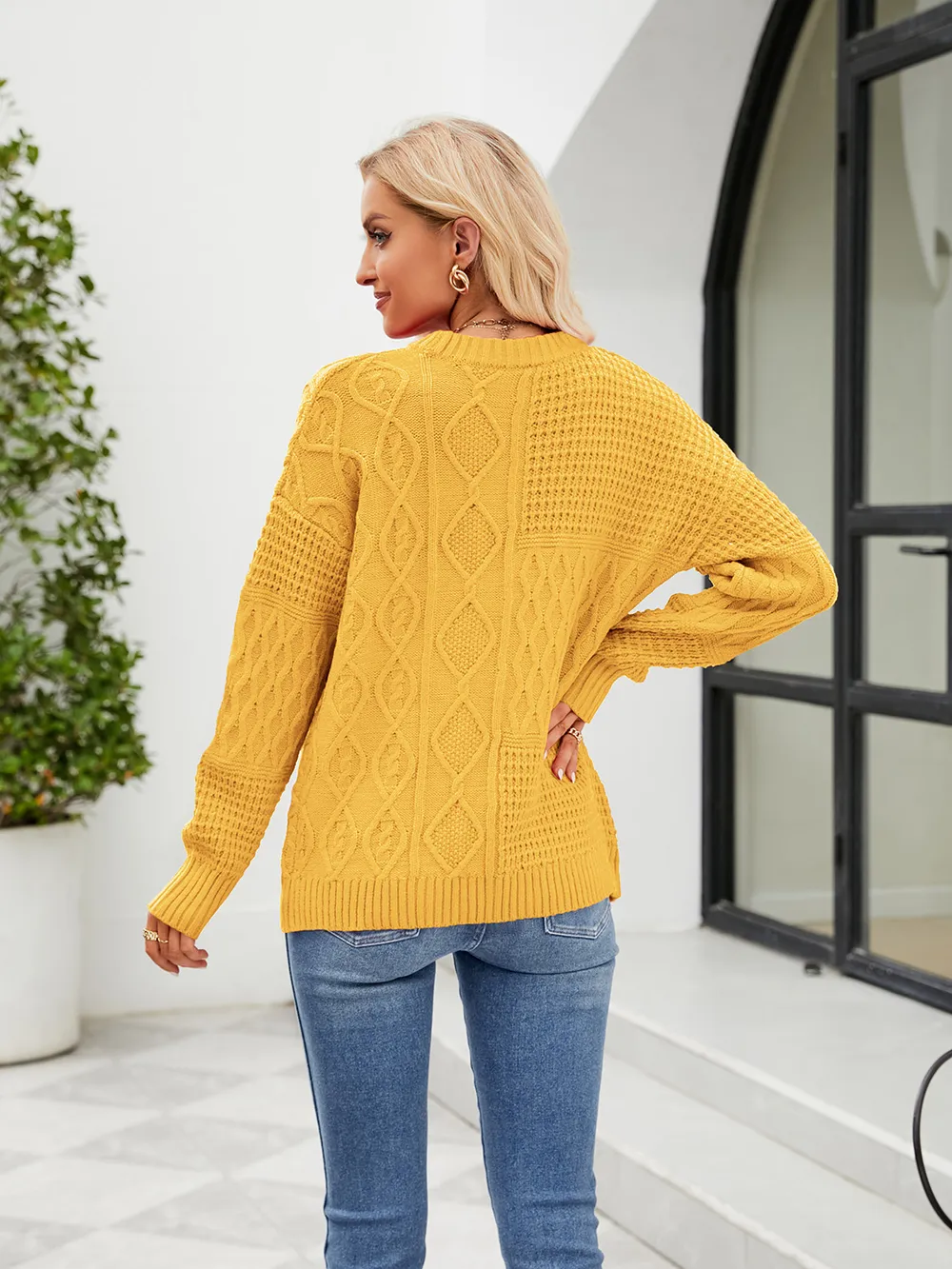 Round Neck Dropped Shoulder Sweater, image 12