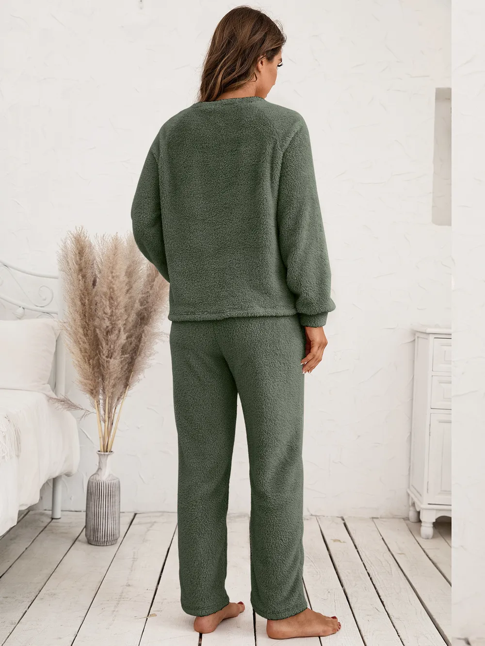 Teddy Long Sleeve Top and Pants Lounge Set, image 20