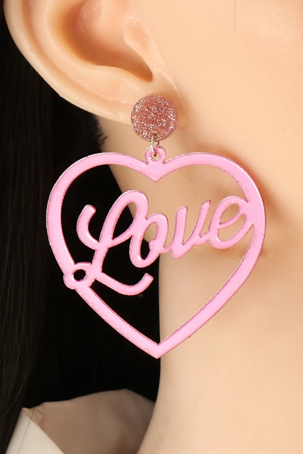 Heart Shape Acrylic Dangle Earrings, image 5