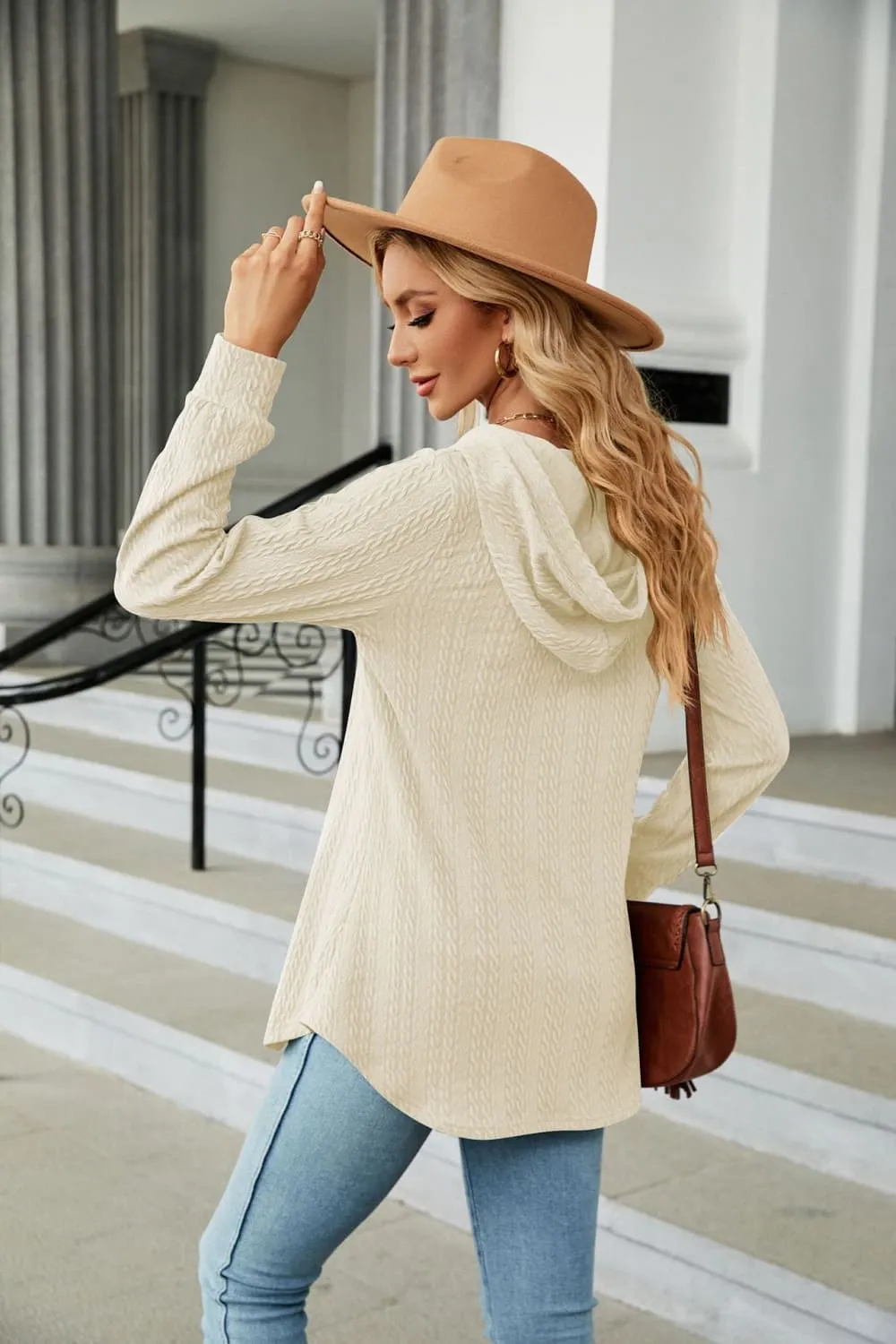 Long Sleeve Hooded Blouse, image 7