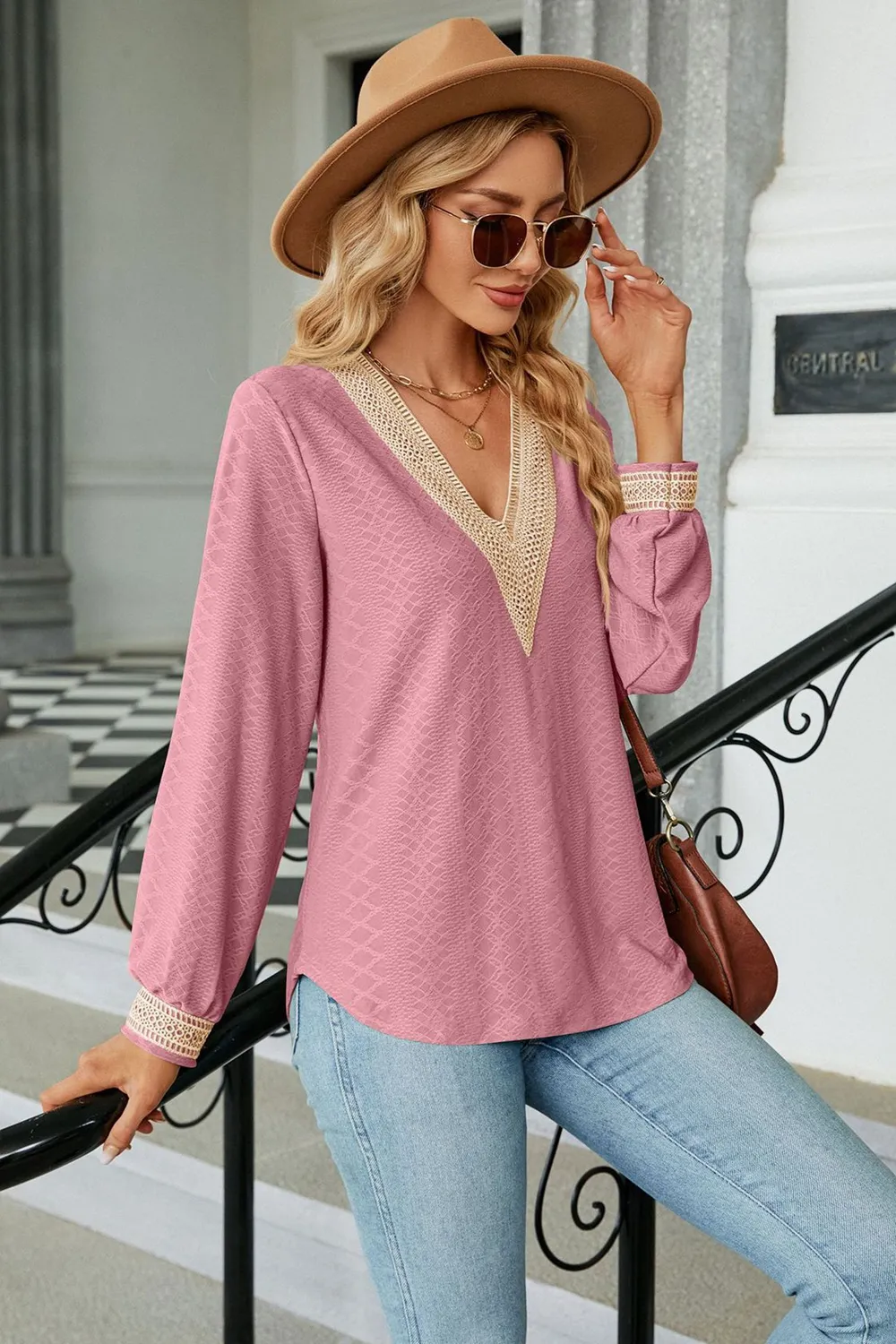 V-Neck Long Sleeve Blouse, image 20