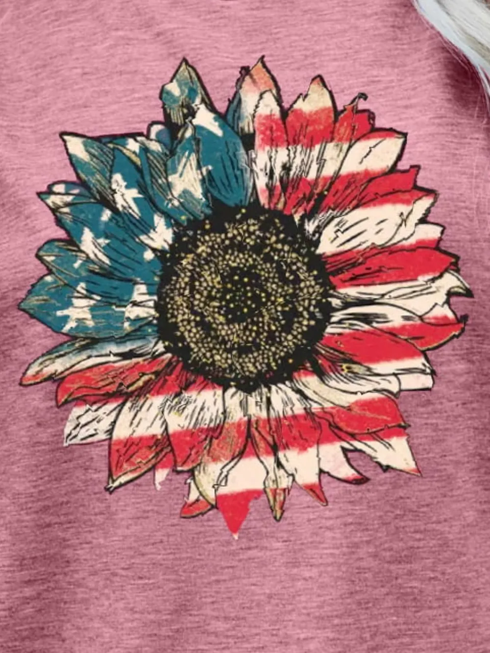 US Flag Flower Graphic Tee, image 8