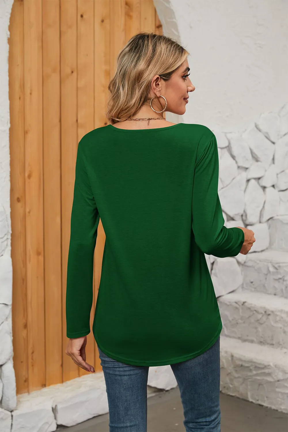 Square Neck Long Sleeve T-Shirt, image 17