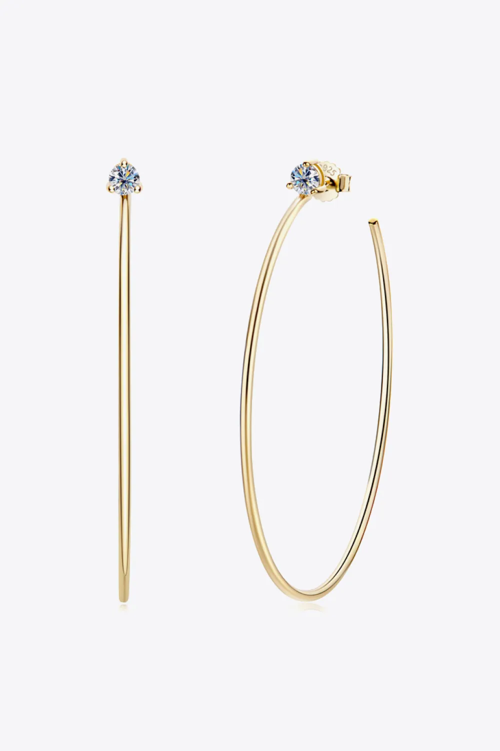 925 Sterling Silver Moissanite Hoop Earrings, image 7