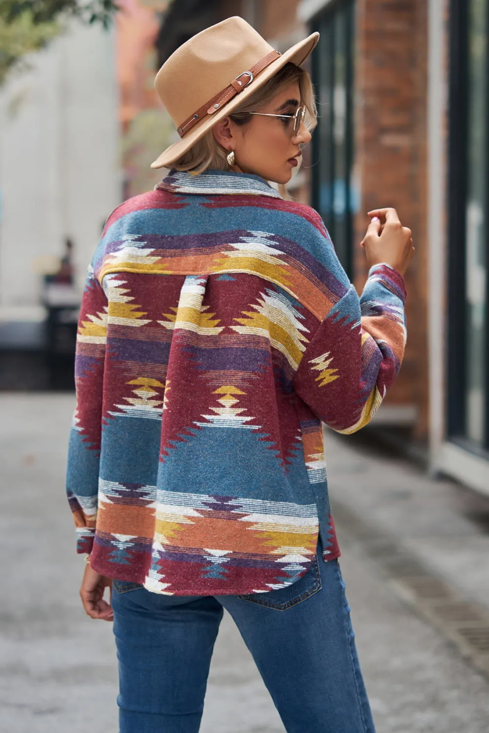 Printed Collared Neck Jacket, image 14