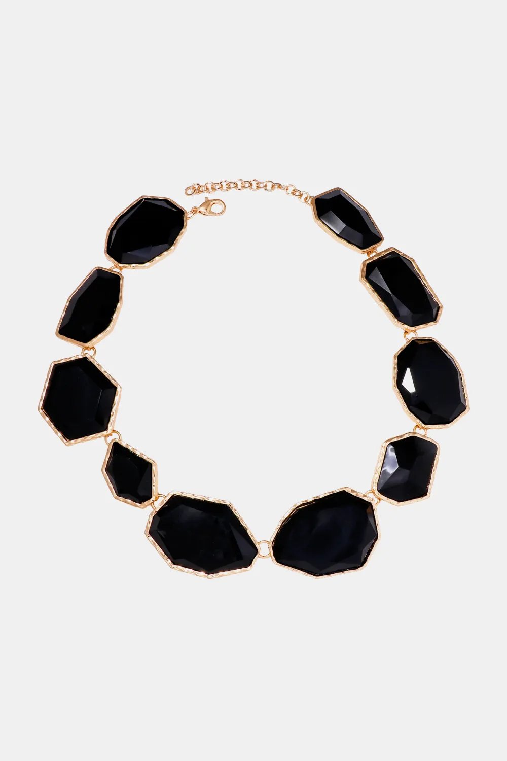 Geometrical Shape Zinc Alloy Frame Resin Necklace, image 9