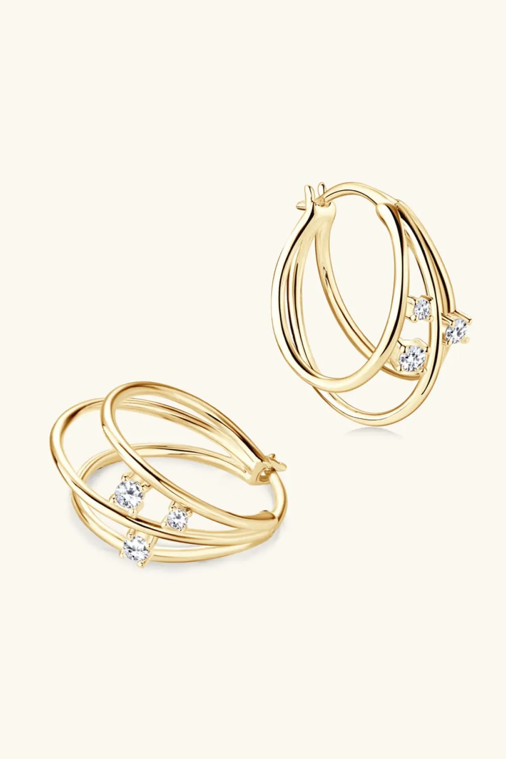 Moissanite 925 Sterling Silver Layered Earrings, image 7