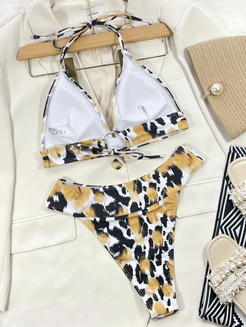 Animal Print Halter Neck Bikini Set, image 5