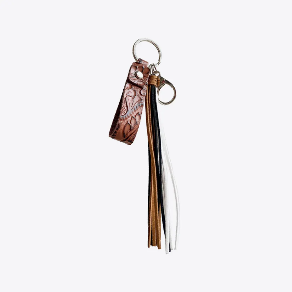 Genuine Leather Tassel Keychain, image 4