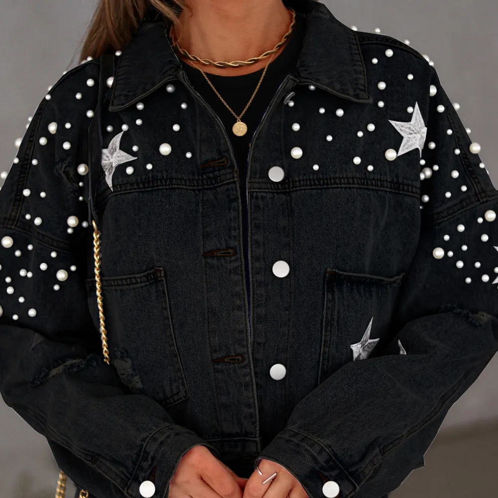 Bead Detail Denim Jacket, image 8