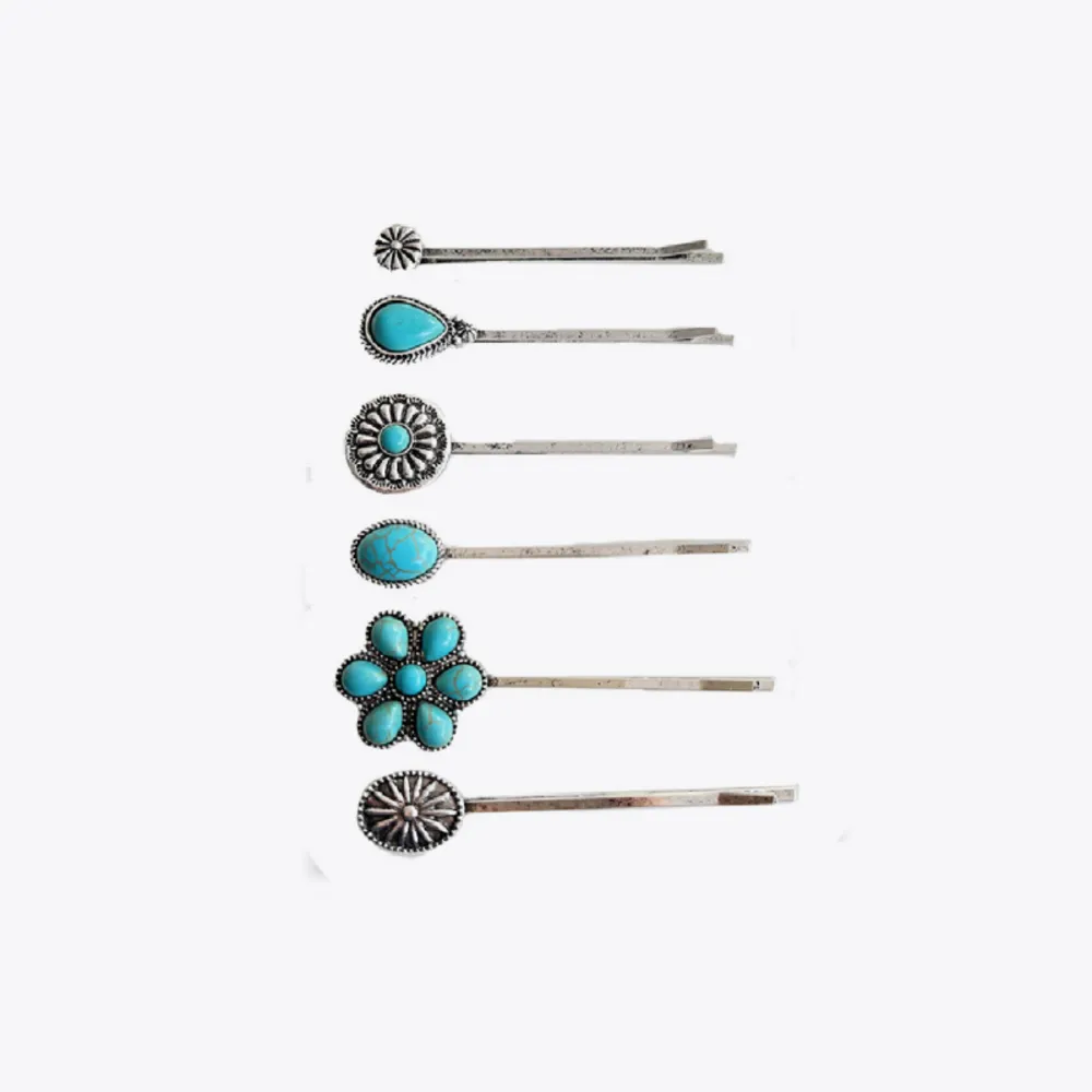 Turquoise Alloy Hairpin, image 2