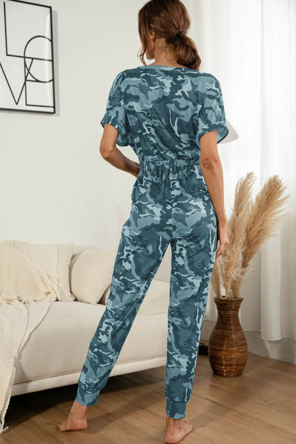 Surplice Neck Tied Short Sleeve Jumpsuit, image 7