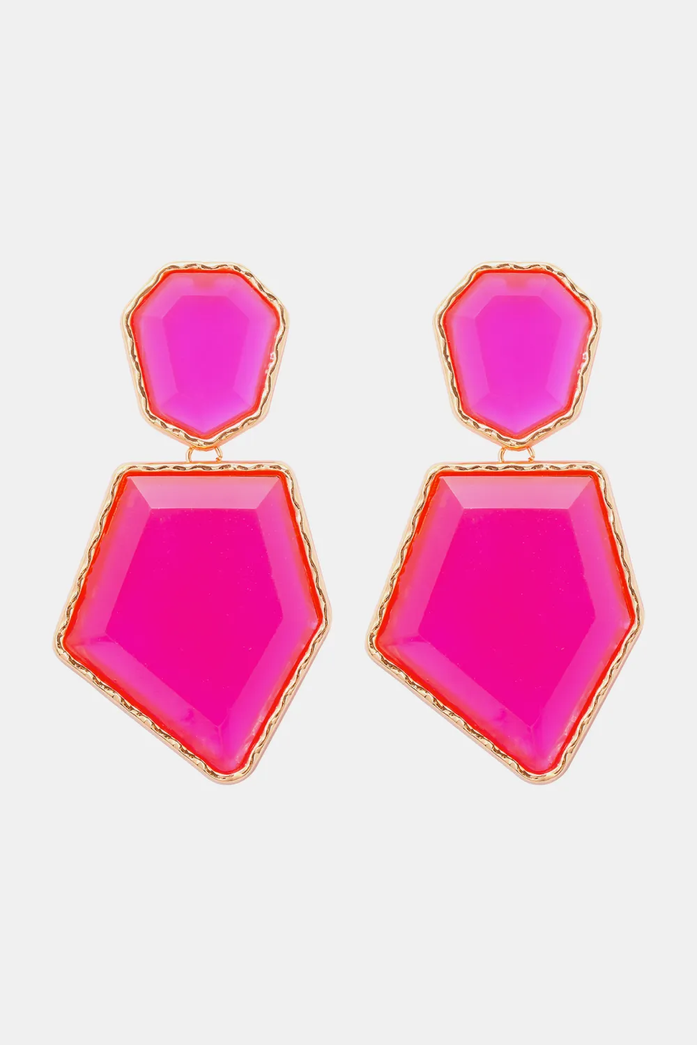 Geometrical Shape Zinc Alloy Frame Resin Dangle Earrings, image 21
