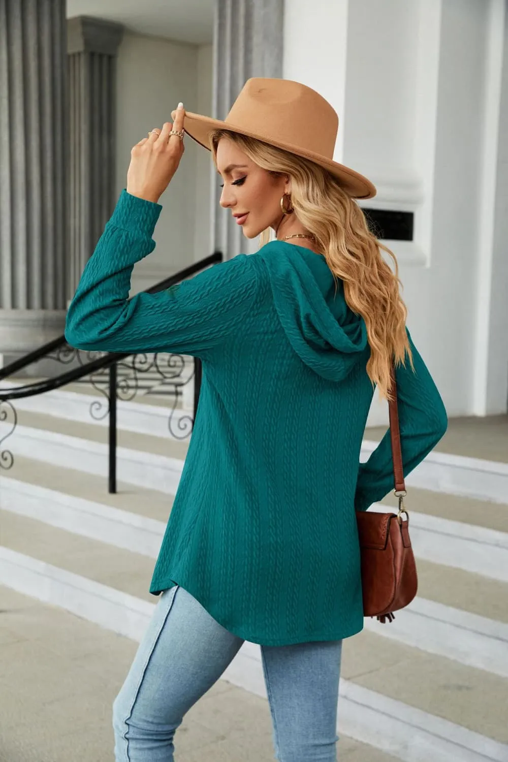 Long Sleeve Hooded Blouse, image 3