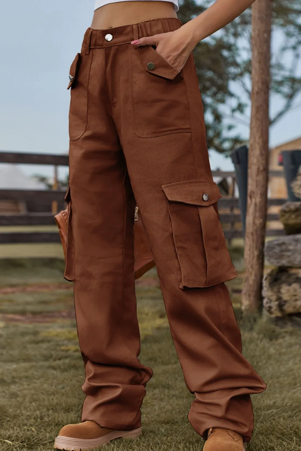 Loose Fit Long Jeans with Pockets, image 11